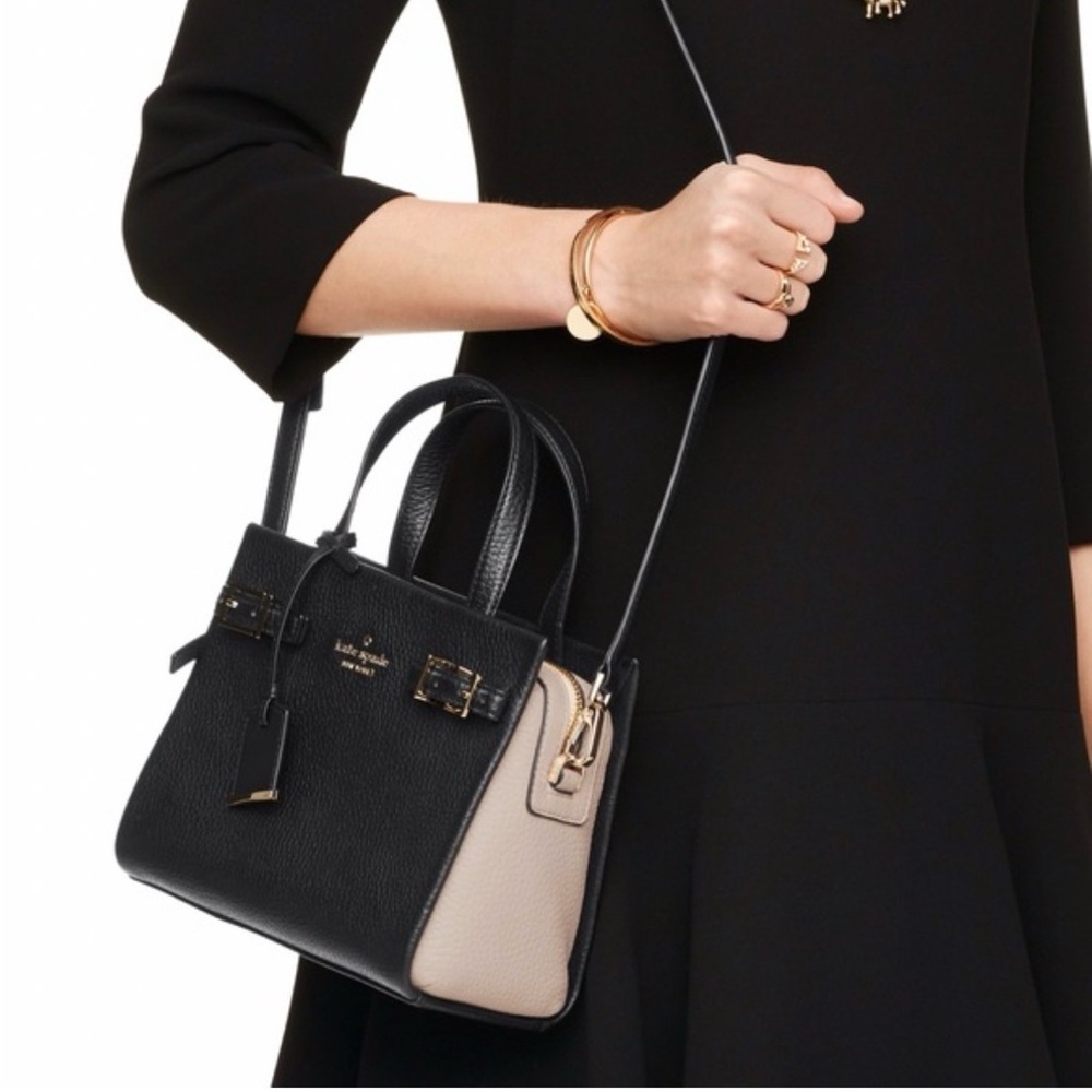 Kate Spade 'Holden Street' Mini Lanie Black/Neutral Chic Satchel